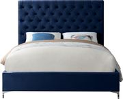 Navy velvet tufted headboard contemporary bed by Meridian additional picture 2