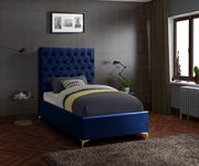 Navy velvet tufted headboard contemporary bed by Meridian additional picture 6