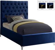 Navy velvet tufted headboard twin bed by Meridian additional picture 2