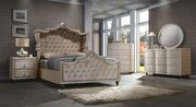 Beige canopy tufted buttons king bed by Meridian additional picture 2