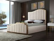 Curved golden frame / cream velvet bed by Meridian additional picture 2