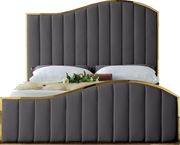 Curved golden frame / gray velvet bed by Meridian additional picture 2