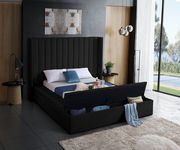 Channel tufting / storage black velvet modern bed by Meridian additional picture 4