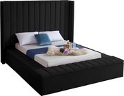 Channel tufting / storage black velvet modern bed by Meridian additional picture 5