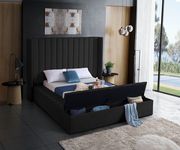 Channel tufting / storage black velvet king bed by Meridian additional picture 4