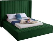 Channel tufting / storage green velvet modern bed by Meridian additional picture 4