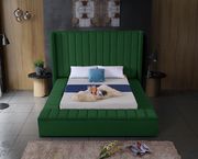 Channel tufting / storage green velvet king bed by Meridian additional picture 2