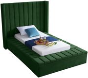 Channel tufting / storage green velvet twin bed by Meridian additional picture 2