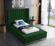 Channel tufting / storage green velvet twin bed by Meridian additional picture 3