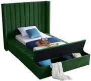 Channel tufting / storage green velvet twin bed by Meridian additional picture 4