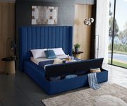 Channel tufting / storage navy velvet full bed by Meridian additional picture 3