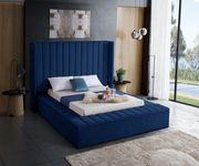 Channel tufting / storage navy velvet king bed by Meridian additional picture 4
