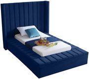 Channel tufting / storage navy velvet twin bed by Meridian additional picture 2