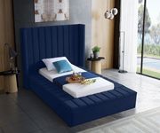 Channel tufting / storage navy velvet twin bed by Meridian additional picture 3