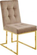 Beige velvet / gold metal base dining chair by Meridian additional picture 3
