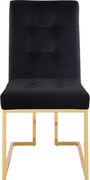 Gold base / tufted black velvet dining chair by Meridian additional picture 2