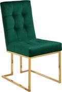 Gold base / tufted green velvet dining chair by Meridian additional picture 3