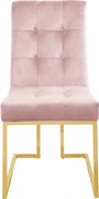 Gold base / tufted pink velvet dining chair by Meridian additional picture 2