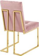 Gold base / tufted pink velvet dining chair by Meridian additional picture 4