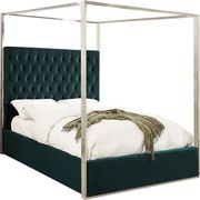 Velvet fabric canopy king bed in modern style additional photo 2 of 1