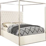 Velvet fabric canopy bed in modern style by Meridian additional picture 2