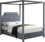 Canopy velvet fabric bed in modern style by Meridian additional picture 2