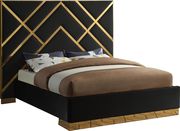 Gold metal / black velvet contemporary bed by Meridian additional picture 4