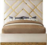 Gold metal / cream velvet contemporary bed by Meridian additional picture 2