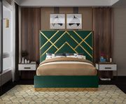 Gold metal / green velvet contemporary bed by Meridian additional picture 3