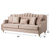 Chesterfield style light beige microfiber sofa by Empire Furniture USA additional picture 4