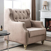 Chesterfield style light beige microfiber sofa by Empire Furniture USA additional picture 9