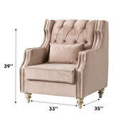 Chesterfield style light beige microfiber chair by Empire Furniture USA additional picture 3