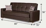 Brown leatherette sofa w/ storage & bed option additional photo 2 of 9