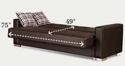 Brown leatherette sofa w/ storage & bed option additional photo 3 of 9