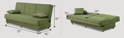 Green microfiber sofa bed w/ storage and pillows additional photo 5 of 5