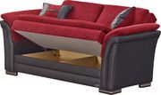 Red/black storage loveseat  bed by Empire Furniture USA additional picture 2