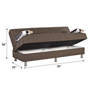 Brown microfiber sofa bed w/ storage and pillows by Empire Furniture USA additional picture 3