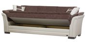 Brown/beige fabric convertible storage/sofa bed by Empire Furniture USA additional picture 3
