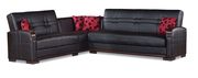 Casual style black leatherette sectional w/ storage by Empire Furniture USA additional picture 2