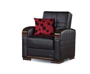 Casual style black leatherette sectional w/ storage by Empire Furniture USA additional picture 5