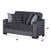Stylish gray fabric pattern storage sofa / sofa bed by Empire Furniture USA additional picture 6
