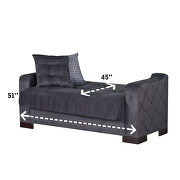 Stylish gray fabric pattern storage loveseat / sofa bed by Empire Furniture USA additional picture 3