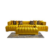 3pcs mustard velvet low-profile contemporary sectional sofa by Empire Furniture USA additional picture 2