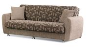 Casual chestnut chenille fabric storage sofa bed additional photo 2 of 7