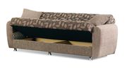 Casual chestnut chenille fabric storage sofa bed additional photo 4 of 7