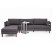 Casual retro-style gray fabric sectional sofa by Empire Furniture USA additional picture 2