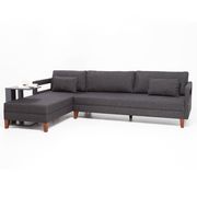 Casual retro-style gray fabric sectional sofa by Empire Furniture USA additional picture 3