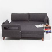 Casual retro-style gray fabric sectional sofa by Empire Furniture USA additional picture 4