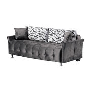 Storage pull out sofa bed in gray microfiber by Empire Furniture USA additional picture 2