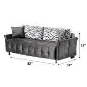 Storage pull out sofa bed in gray microfiber by Empire Furniture USA additional picture 3